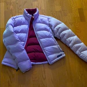 Purple puffer jacket (patagonia)